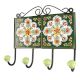 White Floral Ceramic Tile Wall Hook